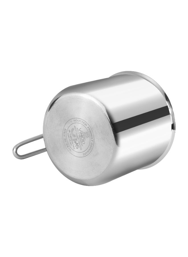 Vinod Platinum Triply Stainless Steel Milk Pot 14 cm (2 Litre) with Handle, Glass Lid & Steam Vent | Use as Milk Boiler & Milk Boiling Pot, Tea Pan and Coffee Warmer | Gas & Induction Compatible - Image 2